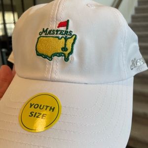 Masters Augusta Youth hat / cap. Pristine white and new with tags and sticker!